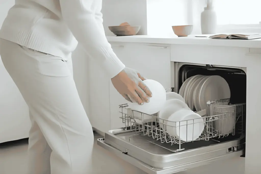 Loading a dishwasher