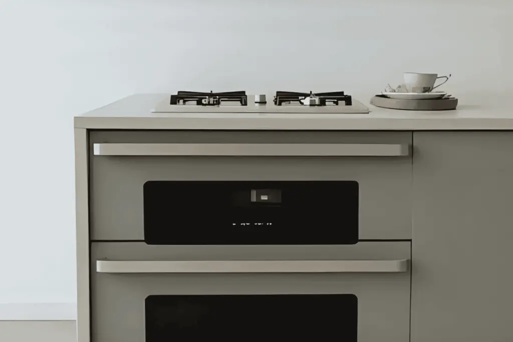 The control panel of a double wall oven