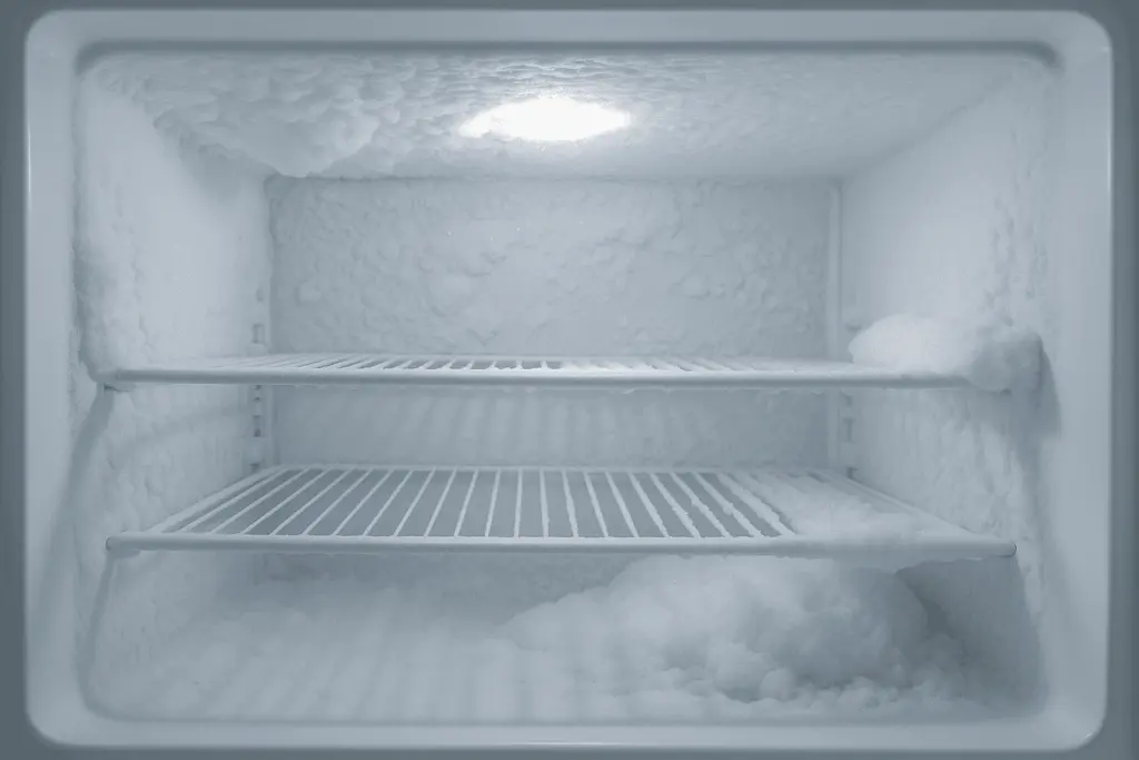 Ice buildup inside a freezer