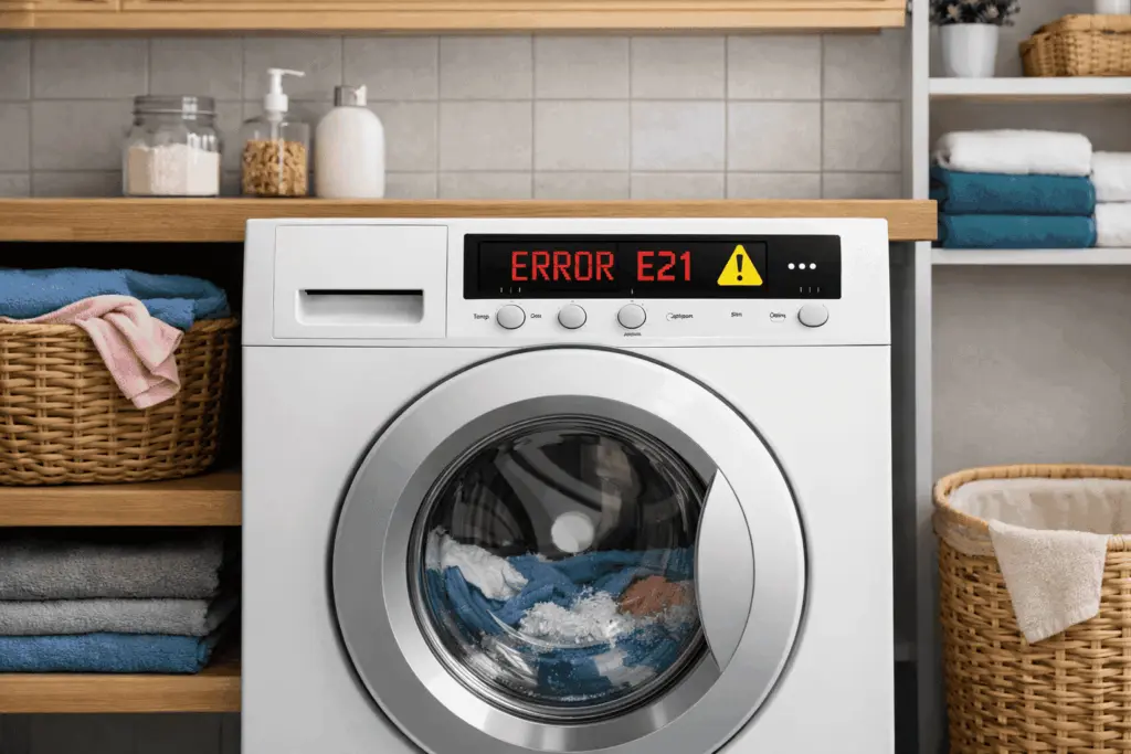 A washer with a warning light