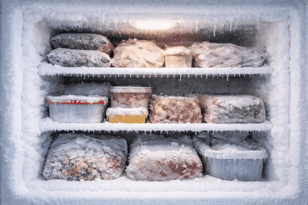Frost inside a freezer