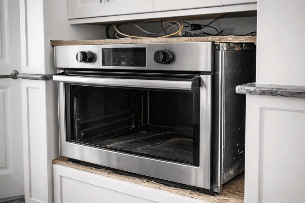 Oven repair cost: a built-in oven in a kitchen