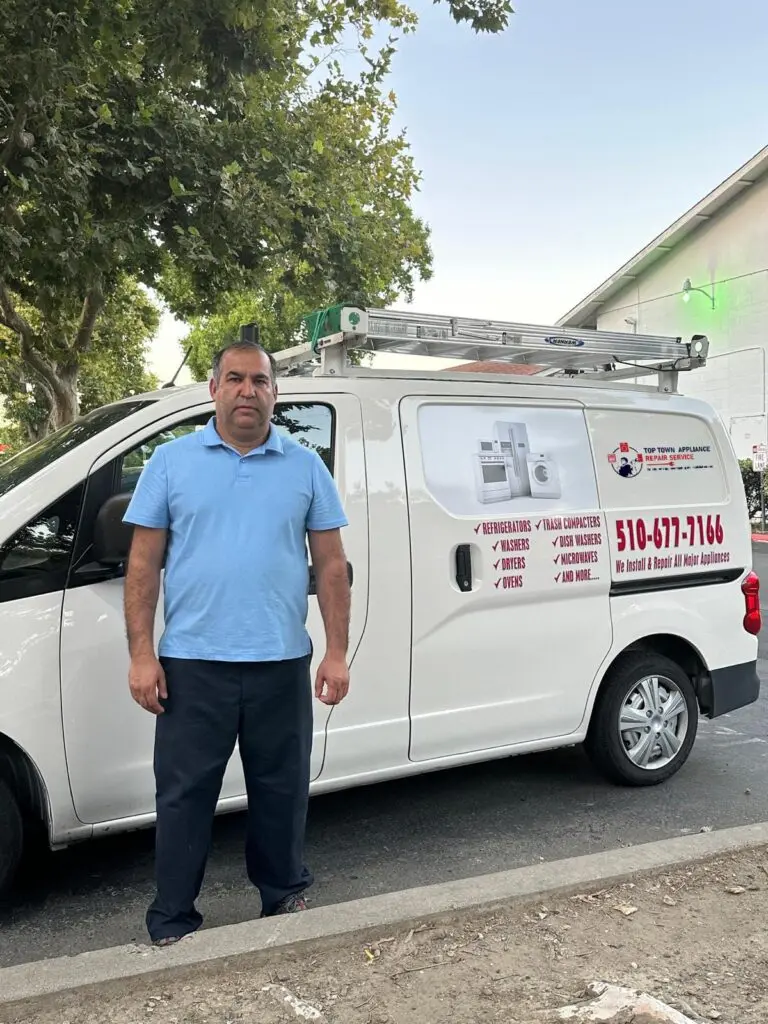 Top Town Appliance Repair Service van with technician Masood